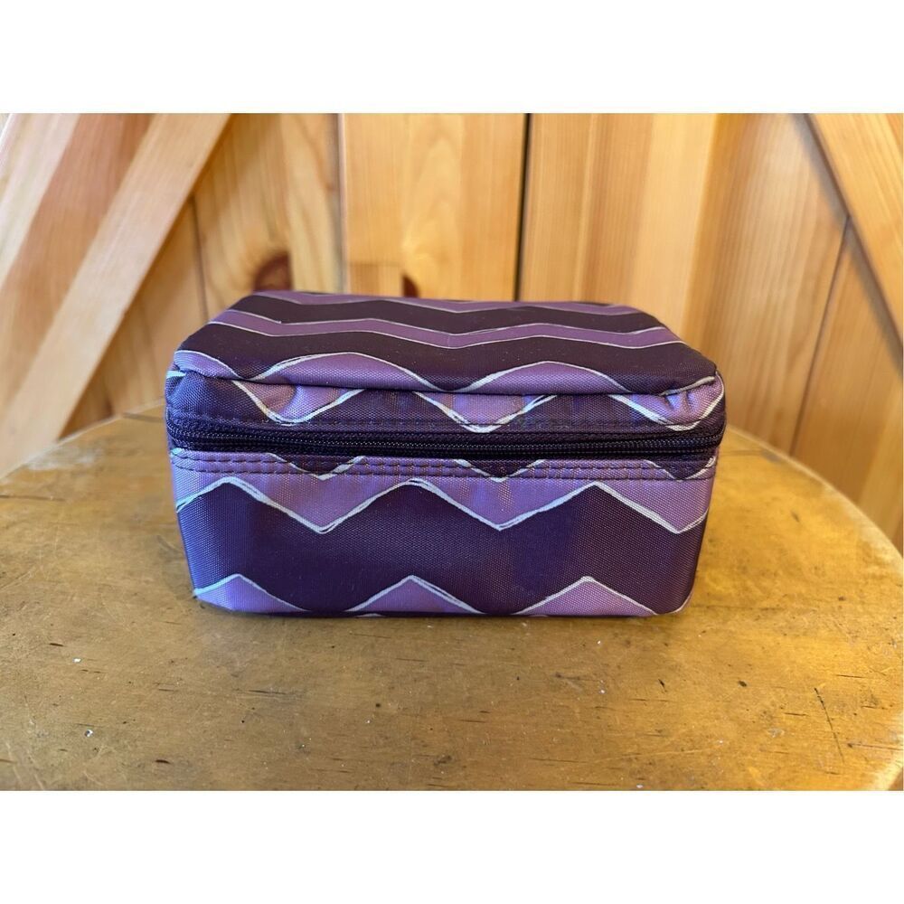 Thirty-One Purple Zigzag Cosmetic Bag